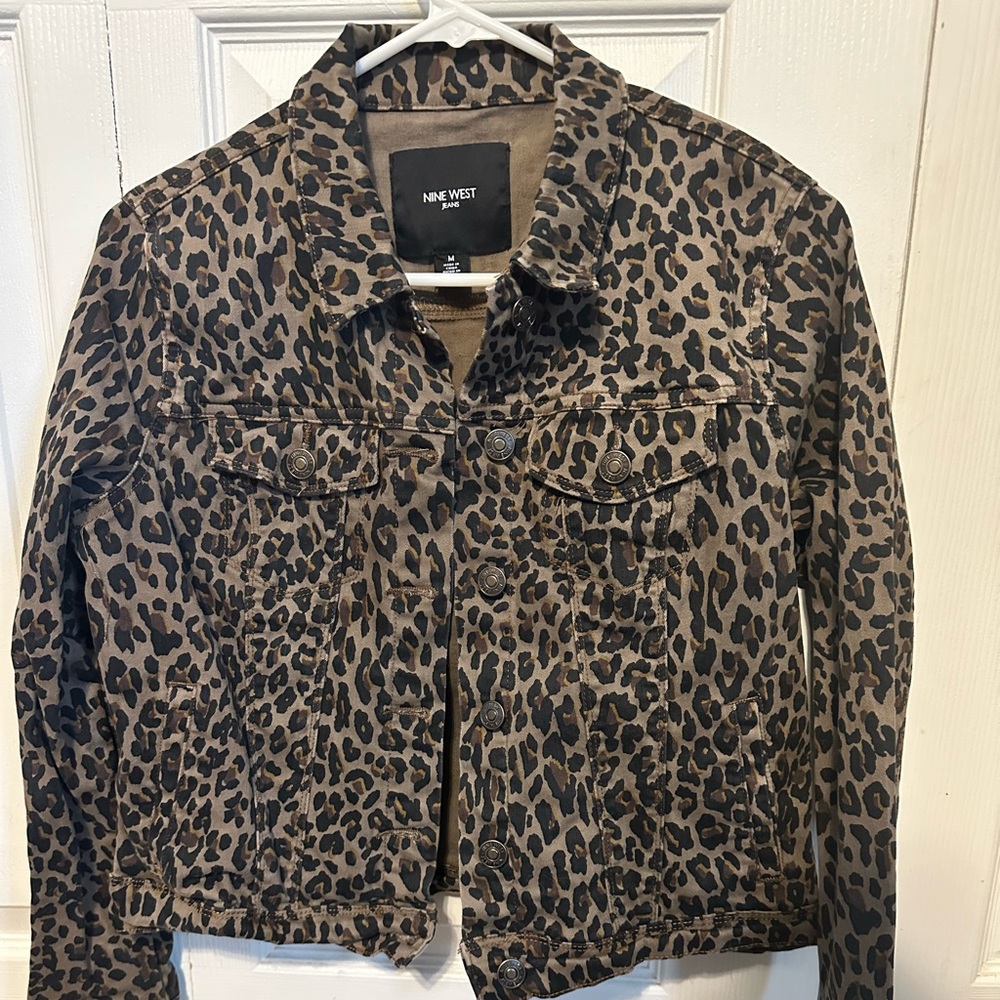 Dark animal print denim jacket